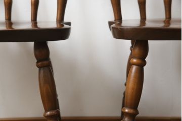 和製ビンテージ　飛騨家具　WINDS太平　ブナ材製のチェア3脚セット(ダイニングチェア、椅子、イス、板座チェア、ヴィンテージ)(R-069128)