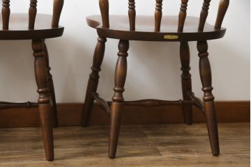 和製ビンテージ　飛騨家具　WINDS太平　ブナ材製のチェア3脚セット(ダイニングチェア、椅子、イス、板座チェア、ヴィンテージ)(R-069128)