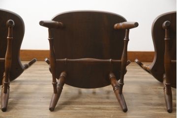 和製ビンテージ　飛騨家具　WINDS太平　ブナ材製のチェア3脚セット(ダイニングチェア、椅子、イス、板座チェア、ヴィンテージ)(R-069128)
