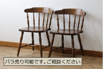 和製ビンテージ　飛騨家具　WINDS太平　ブナ材製のチェア2脚セット(ダイニングチェア、椅子、イス、板座チェア、ヴィンテージ)(R-069129)