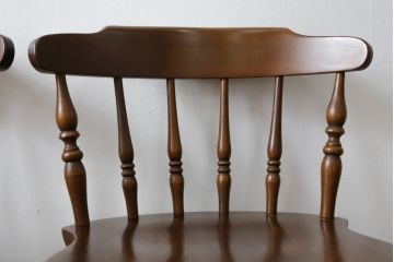 和製ビンテージ　飛騨家具　WINDS太平　ブナ材製のチェア2脚セット(ダイニングチェア、椅子、イス、板座チェア、ヴィンテージ)(R-069129)