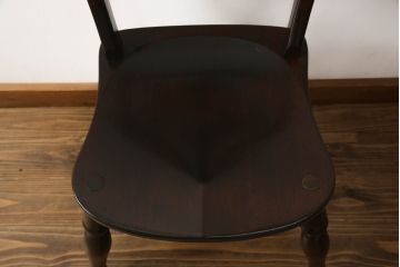 和製ビンテージ　松本民芸家具　#49型A　背もたれの美しいデザインが印象的なワイコムチェア(板座チェア、ダイニングチェア、椅子、イス、ヴィンテージ)(定価約11万円)(R-069130)