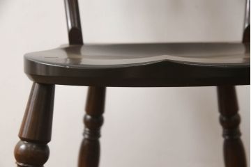 和製ビンテージ　松本民芸家具　#49型A　背もたれの美しいデザインが印象的なワイコムチェア(板座チェア、ダイニングチェア、椅子、イス、ヴィンテージ)(定価約11万円)(R-069130)