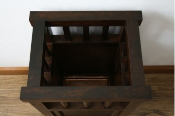 和製ビンテージ　松本民芸家具　直線的なデザインが端正な印象の傘立て(カサ立て、スタンド、ヴィンテージ)(R-069132)