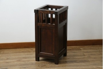 和製ビンテージ　松本民芸家具　直線的なデザインが端正な印象の傘立て(カサ立て、スタンド、ヴィンテージ)(R-069132)