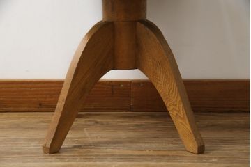 和製アンティーク　楢(ナラ)材　木の温もり感じるおしゃれなデザインの回転イス(回転椅子、イス、ドクターチェア、アームチェア、オフィスチェア、デスクチェア)(R-069134)