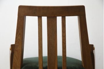 和製アンティーク　楢(ナラ)材　木の温もり感じるおしゃれなデザインの回転イス(回転椅子、イス、ドクターチェア、アームチェア、オフィスチェア、デスクチェア)(R-069134)