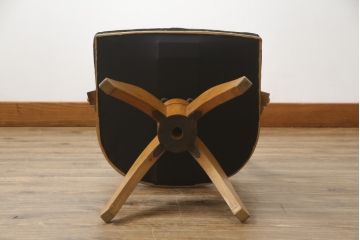 和製アンティーク　楢(ナラ)材　木の温もり感じるおしゃれなデザインの回転イス(回転椅子、イス、ドクターチェア、アームチェア、オフィスチェア、デスクチェア)(R-069134)