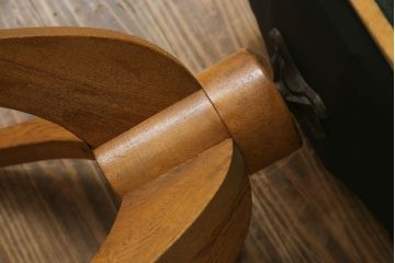 和製アンティーク　楢(ナラ)材　木の温もり感じるおしゃれなデザインの回転イス(回転椅子、イス、ドクターチェア、アームチェア、オフィスチェア、デスクチェア)(R-069134)
