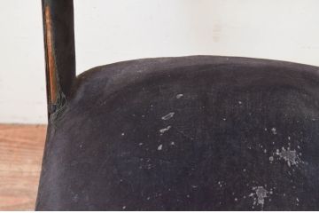 和製ビンテージ　どこか懐かしい雰囲気を醸し出すアイアン回転チェア(回転椅子、回転イス、デスクチェア、ドクターチェア、ヴィンテージ)(R-069135)