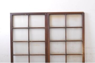 アンティーク建具　どこか懐かしい佇まいが魅力のガラス戸2枚セット(引き戸)(R-069147)