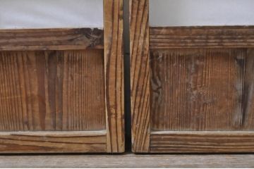 アンティーク建具　昔懐かしい佇まいが魅力のガラス入りの障子戸2枚セット(引き戸、ガラス帯戸)(R-069148)
