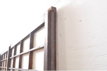 アンティーク建具　昔懐かしい佇まいが魅力のガラス入りの障子戸2枚セット(引き戸、ガラス帯戸)(R-069148)