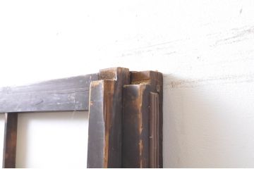 アンティーク建具　昔懐かしい佇まいが魅力のガラス入りの障子戸2枚セット(引き戸、ガラス帯戸)(R-069148)