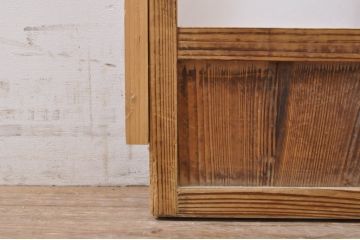アンティーク建具　昔懐かしい佇まいが魅力のガラス入りの障子戸1枚(引き戸、ガラス帯戸)(R-069149)