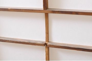 アンティーク建具　昔懐かしい佇まいが魅力のガラス入りの障子戸1枚(引き戸、ガラス帯戸)(R-069149)