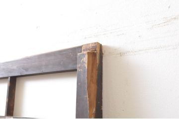 アンティーク建具　昔懐かしい佇まいが魅力のガラス入りの障子戸1枚(引き戸、ガラス帯戸)(R-069149)