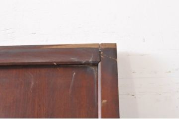 アンティーク建具　総欅(ケヤキ)材　漆塗り　和モダンな空間を演出するガラス帯戸1枚(引き戸、板戸)(R-069152)