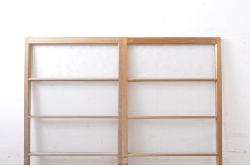 アンティーク建具　レトロな空間作りにおすすめモールガラス戸2枚セット(引き戸)(R-069154)