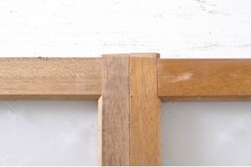 アンティーク建具　レトロな空間作りにおすすめモールガラス戸2枚セット(引き戸)(R-069154)