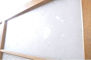 アンティーク建具　レトロな空間作りにおすすめモールガラス戸2枚セット(引き戸)(R-069154)