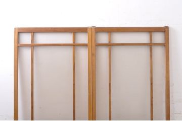 アンティーク建具　大正ロマン　ノスタルジックな雰囲気漂うガラス戸2枚セット(引き戸)(R-069155)