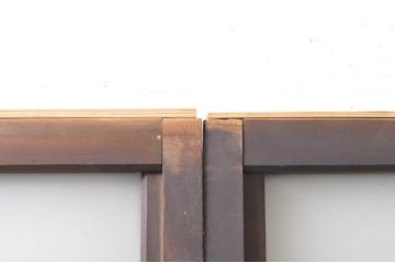 アンティーク建具　和モダンな空間を演出するガラス無双戸2枚セット(引き戸、ガラス戸)(R-069156)