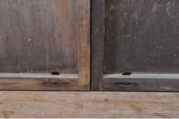アンティーク建具　和モダンな空間を演出するガラス無双戸2枚セット(引き戸、ガラス戸)(R-069156)