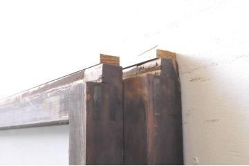 アンティーク建具　和モダンな空間を演出するガラス無双戸2枚セット(引き戸、ガラス戸)(R-069156)