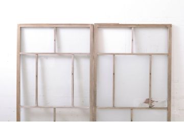 アンティーク建具　大正ロマン　和の空間を演出するガラス戸2枚セット(引き戸)(R-069157)