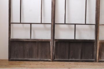 アンティーク建具　大正ロマン　和の空間を演出するガラス戸4枚セット(引き戸)(R-069158)