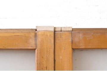 アンティーク建具　レトロな空間作りにおすすめな横桟ガラス戸2枚セット(引き戸)(R-069159)