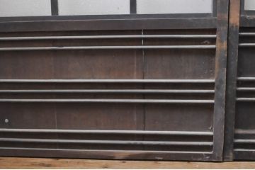 アンティーク建具　ノスタルジックな雰囲気溢れるガラス入り障子戸4枚セット(引き戸、ガラス戸)(R-069161)