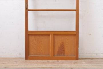 アンティーク建具　レトロな雰囲気を醸し出すモールガラス扉1枚(木製扉、ドア)(R-069163)
