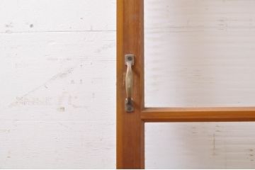 アンティーク建具　レトロな雰囲気を醸し出すモールガラス扉1枚(木製扉、ドア)(R-069163)