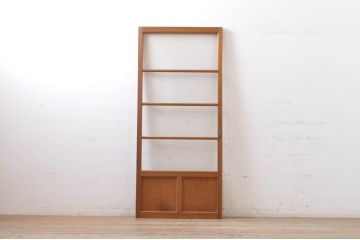 アンティーク建具　レトロな雰囲気を醸し出すモールガラス扉1枚(木製扉、ドア)(R-069163)