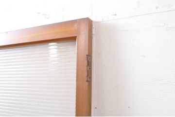 アンティーク建具　レトロな雰囲気を醸し出すモールガラス扉1枚(木製扉、ドア)(R-069163)