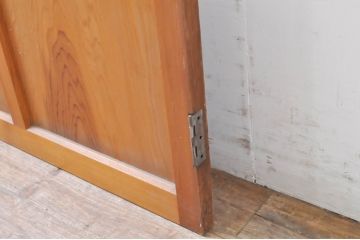 アンティーク建具　レトロな雰囲気を醸し出すモールガラス扉1枚(木製扉、ドア)(R-069163)