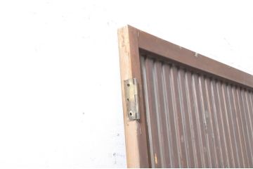 アンティーク建具　和の雰囲気溢れる格子扉1枚(木製扉、ドア、格子戸)(R-069165)