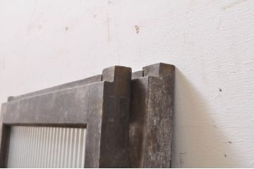 アンティーク建具　インテリアに合わせやすいシンプルデザインのモールガラス窓2枚セット(引き戸、ガラス戸)(R-069166)