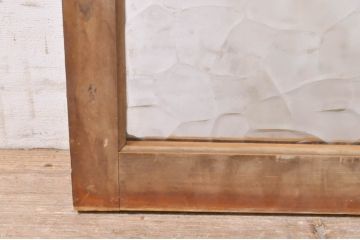 アンティーク建具　シンプルデザインでインテリアに取り入れやすいレトロガラス入りFIX窓枚(フィックス、はめ殺し、ガラス窓)(R-069167)
