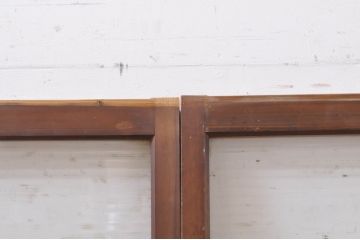 アンティーク建具　レトロな雰囲気漂うモールガラス窓4枚セット(引き戸、ガラス戸)(R-069168)