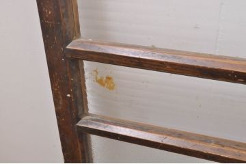 アンティーク建具　レトロな雰囲気漂うモールガラス窓4枚セット(引き戸、ガラス戸)(R-069168)