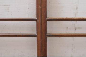 アンティーク建具　レトロな雰囲気漂うモールガラス窓4枚セット(引き戸、ガラス戸)(R-069168)