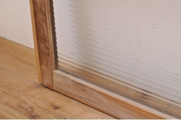 アンティーク建具　レトロな雰囲気漂うモールガラス窓4枚セット(引き戸、ガラス戸)(R-069168)