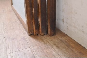 アンティーク建具　レトロな雰囲気漂うモールガラス窓4枚セット(引き戸、ガラス戸)(R-069168)
