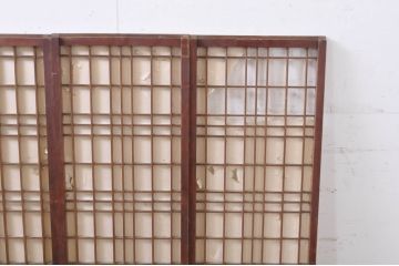 アンティーク建具　和の空間を演出する障子戸窓4枚セット(引き戸、書院戸)(R-069169)