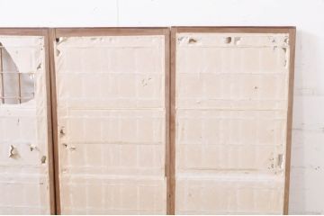 アンティーク建具　和の空間を演出する障子戸窓4枚セット(引き戸、書院戸)(R-069169)