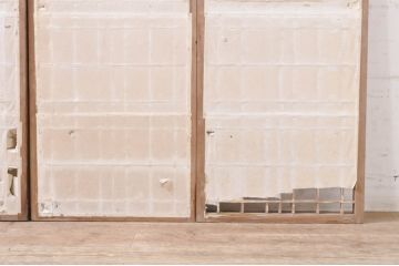 アンティーク建具　和の空間を演出する障子戸窓4枚セット(引き戸、書院戸)(R-069169)