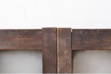 アンティーク建具　和モダンな空間作りにおすすめなガラス窓2枚セット(引き戸、ガラス戸)(R-069170)